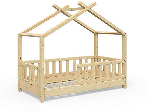 VitaliSpa Hausbett Design, Naturholz, 70x140 cm