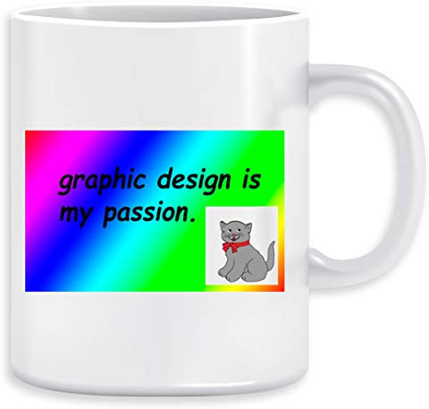 Graphic Design Is My Passion Rainbow Comic Sans Kaffeebecher Becher Tassen Ceramic Mug Cup