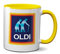 Oldi Mug- Birthdays Christmas Funny Gift Presents Celebration Novelty Old Large Heavy Duty Handle Dino Coated Dishwasher/Microwave Safe Sublimation Ceramic (Yellow Prime)