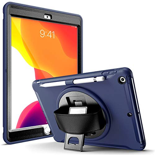 Karylax - Coque Protection Intégrale Antichocs pour iPad 10.2, iPad 9ème/8ème/7ème Génération, Protection d'écran Incluse, Étui Robuste, Support, Housse pour iPad 10.2 2021/2020/2019, Bleu