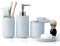 VIRTUNE Pastellblaues Badezimmer-Zubehör-Set. Blaues Badezimmer-Dekor aus Kunstharz. Accesorios para Baños. Neue Wohnung Essentials. Blauer Zahnbürstenhalter und Seifenspender.