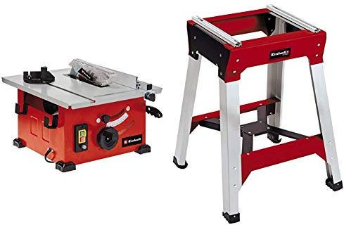 Einhell Scie circulaire sur table TC-TS 210 (max. 1200 W, Ø210 x Ø30 mm, butée d’angle (+/- 60°), butée parallèle dotée d’un dispositif de blocage des deux côtés) + Piètement E-Stand universel