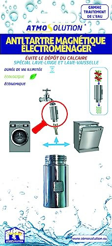 Atmos Products 1533 Calcaire/Anti Tartre Magnétique Electroménager Special 1533-Dispositif conçu pour éviter l’entartrage des Flexibles linges ou de Lave-vaisselles, Gris métal