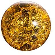 Crystal Feng Shui Ball Water Fountain Bonsai Glass Sphere Ice Crack Ball Home Garden Decoration Ornaments Cracking Sphere crystal ball (Color : Amber, Size : 30mm)
