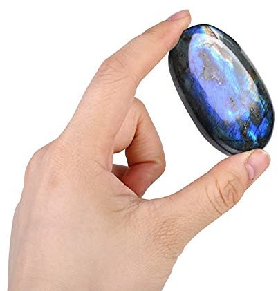 Labradorite Galet - Pierre de lune en fluorite naturelle Relaxation et Anti Stress - Pierre Précieuse de Guérison - Lithothérapie Bien-être Méditation Yoga - (100-150g)