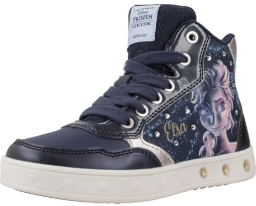 Geox Mädchen J Skylin Girl Sneakers, Navy Platinum, 29 EU