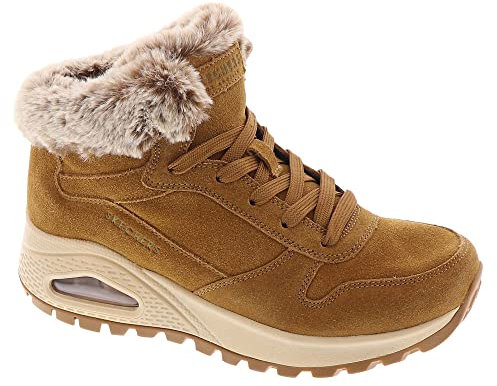Skechers Damen UNO Rugged Wintriness Sneaker, Chestnut Suede/Faux Fur, 37 EU