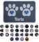 Personalised Extra Large Pet Feeding Mat | Machine Washable & Absorbent Carpet Pile | Non-Slip Backing | Heart Blue