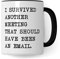 Tasse de bureau humoristique, « I survived another Meeting that should have been an email », cadeau pour collègue, tasse à café humoristique blague bureau, tasse à café (blanc/noir)