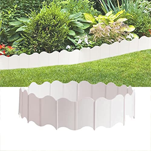 GOCHUSX Garten Rand, Garten Landschaft Kanten Grenzen, Kunststoff Garten Zaun Kanten, Für Patio Pathway Im Freien (Farbe : Weiß, Größe : 60pcs14x900cm)