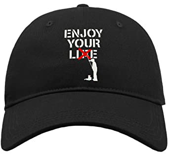 Enjoy Your Lie Life Banksy Street Art Baumwolle Curved Visier Baseball Cap Dad Hat Unisex Sport Bequem Top, Schwarz , One size