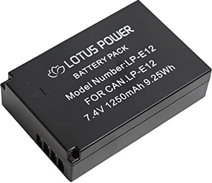 LOTUS POWER LP-E12 Ersatzakku, 1250mAh 7,4V Li-ion Akku LPE12 für Canon EOS M/EOS M100 / EOS M200 / EOS M50 / EOS M50 Mark II/EOS 100D / PowerShot SX70 HS