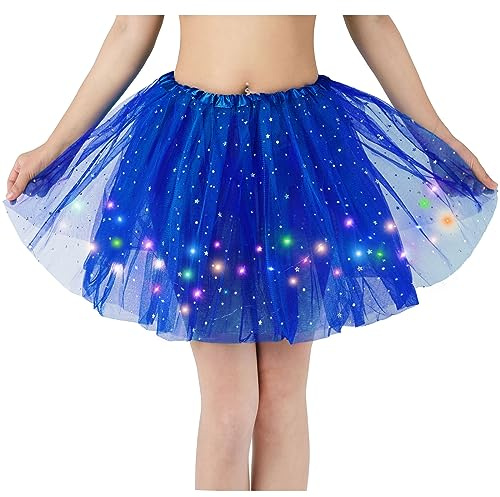 Kefiyis Jupe Tulle Femme LED Tutu Adulte Adolescent Parti Ballet Danse Fancy Dress Halloween Costume