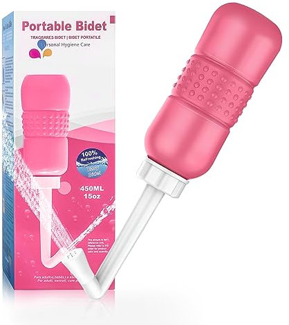Bidet portable pour les fesses - 450 ml - Pour soins périnés post-partum - Hygiène personnelle - Bidet à main - Bidet portable