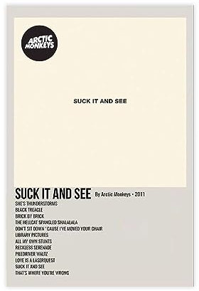 VOLBOZ Arctic Poster & Monkeys Suck It And See 2011 Musikalbum Cover Kunst Poster Leinwand Poster Schlafzimmer Dekor Sport Landschaft Büro Zimmer Dekor Geschenk Unrahmen-Stil 20 x 30 cm