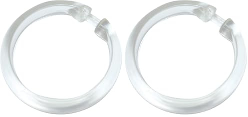 GARDINIA Gardinenringe zum Öffnen, Für Gardinenstangen und Spannstangen, 10 Stück, Vorhangringe mit Innendurchmesser 48 mm, Kunststoff, Transparent (Packung mit 2)