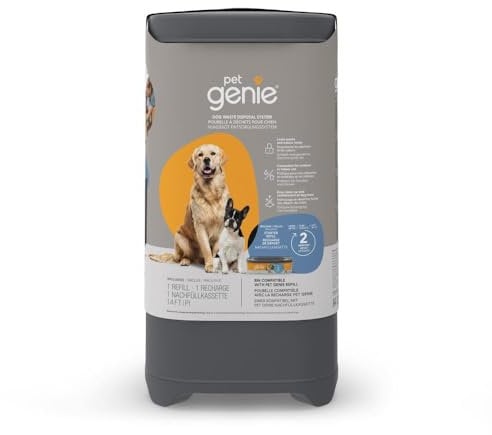 Pet Genie Pail | Dog Waste Disposal System for Outdoor and Indoor Odor Control | Dog Poop Trash can | Includes 1 Square Refill Bag That Lasts up to 2 Months