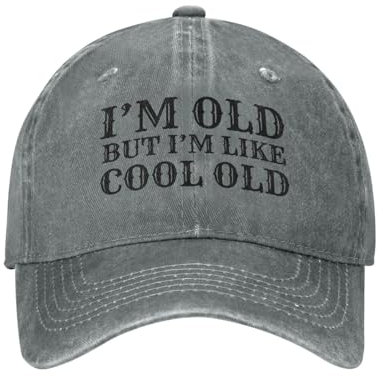 Philysonic Lustige Mütze I'm Old But I'm Like Cool Old Hat Herren Baseball Cap Modische Mütze, Grau, Einheitsgr��e