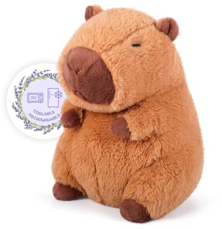 SuzziPals Heatable & Coolable Capybara Plush, Microwavable Stuffed Animal Heating Pad for Soothing & Relaxation, Lavender Scent Plush Toys for Stress Relief, Capybara Plushies Gift for Kids & Adults