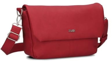 Zwei Damen Handtasche Mademoiselle.M M60 Umhängetasche 3 Liter breite Crossbody-Bag Magnetklappe Reißverschluss inklusive Schlüsselband klassisch-elegante Abendtascher (lipstick)