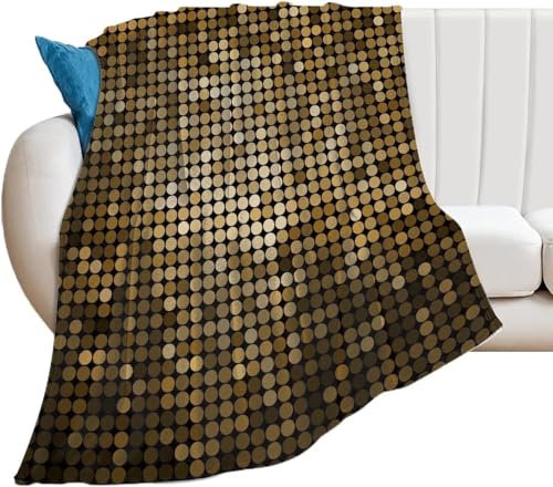Kuscheldecke 130x150 Polka-Dot-Muster, Flanell Fleecedecke 3D Braun Weiche und Warme Decke, als Sofadecke Wohndecke Tagesdecke Wolldecken, für Kinder Erwachsene TT495