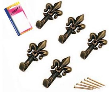 12BLISTER GANCI PER QUADRI GIGLIO BRONZO PICCOLI IN BLISTER - mm.33, in bl.5 pz.
