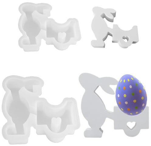 ALEFBET Silikonformen Gießformen, Silikonform Ostern Dekorationen, Gipsformen zum Gießen (Hase A)
