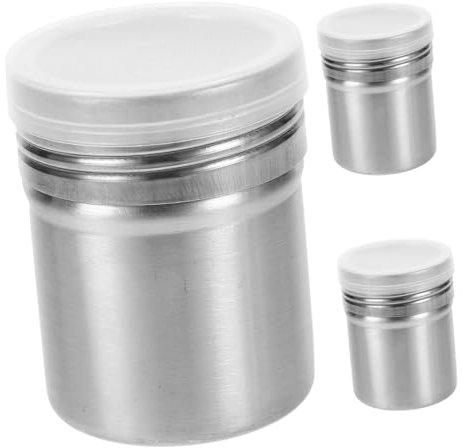 LABRIMP 3 Piezas azucarero saleros de mesa botes especias dragado de cafe cacao hielo tazón de azúcar coctelera latas de condimentos automático plumero jarra de vidrio Frascos
