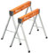 BORA Workhorse - Caballos de sierra, paquete de 2 caballetes plegables resistentes con patas ajustables, caballo de sierra resistente para contratistas, banco de trabajo portátil PM-3330T, naranja