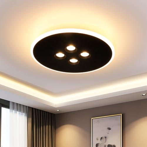 URing Plafoniera LED Soffitto Dimmerabile Moderna 40W Lampada da Soffitto con Telecomando 3000K-6500K 3200LM Plafoniera Lampadario LED Design Acrylic per Cameretta Cucina Soggiorno Ufficio, 30CM