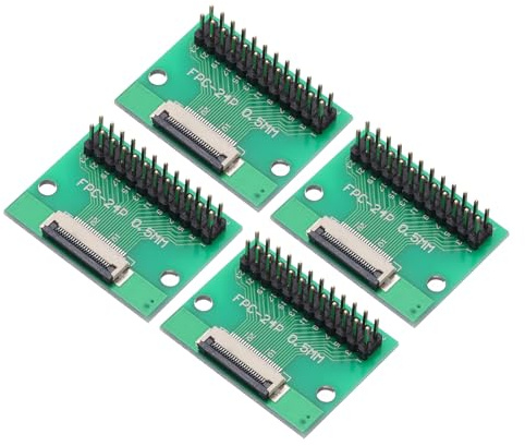 QUARKZMAN 4 Stück FFC FPC Anschlussplatine, 24 polige 0,5 mm Buchse auf 2,54 mm Doppelreihiger Stiftleistenadapter, PCB Konverterplatine für LCD Fernseher Digitalkameras Laptops