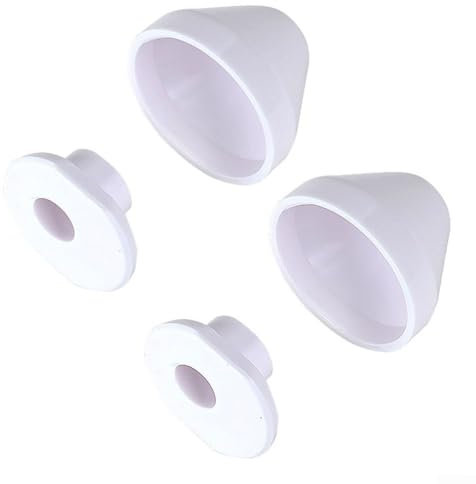 Cloudpower 2 Paar Rostbeständige WC-Kunststoffkappenabdeckung, Toiletten Bolt Covers WC-Bodenkappe mit Unterlegscheiben Ersatzteile Push-On-WC-Schüssel für Toiletten Badezimmer-Zubehör