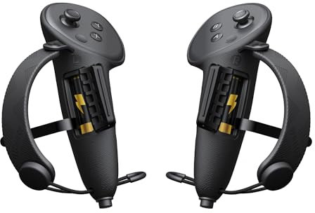 AMVR Extended Controller Grips Cover Compatible with Meta/Oculus Quest 3S/Quest 3 Accessories, with Battery Opening Cover and Knuckle Straps Protector, Suitable for Large Hands