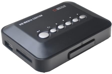 Yominerr Supporto Full HD 1080P -Compatibile AV USB HDD SD MMC 264 MKV Lettore Multimediale Portatile Spina UE