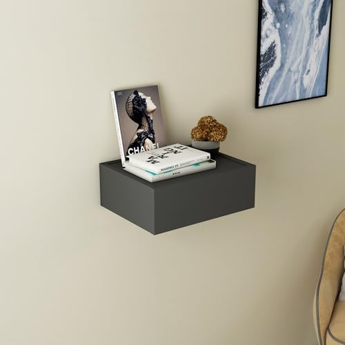 Stylish Wall Shelf, Anthracite, 40 x 14.6 x 31.4 cm | 100% Chipboard, Wall-Mountable | Perfect for Modern Home Decor & Organization