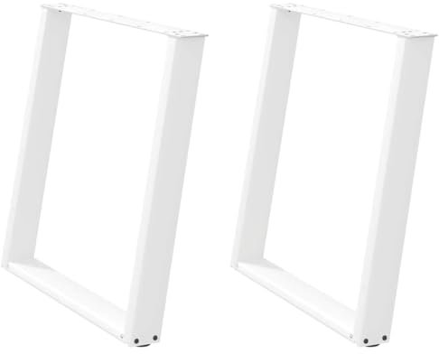 vidaXL Pieds de Table à Manger en U 2 pièces Blanc 70 x (72-73) cm Acier