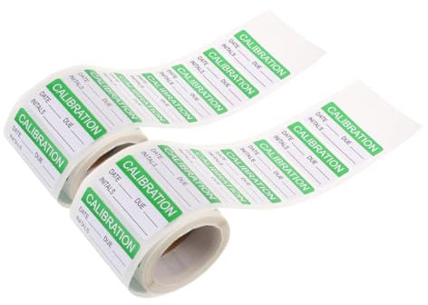 OFFSCH 2rollen Grüne Selbstklebende Kalibrieretiketten Beschreibbare Qualitätskontrollaufkleber Laminierte Etiketten Für Behälter Selbstklebende Kalibrieraufkleber Wiederverwendbare