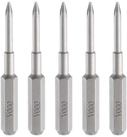 sourcing map 5pcs Y000 Tri Wings Screwdriver Bit 5/32 Hex Shank 35mm/1.38 Length Magnetic 3 Point Y-Shaped Head S2 Steel Screw Driver Bit