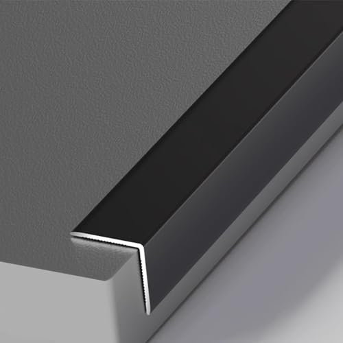 Eckschutz, 3 Stück 90CM Selbstklebende Metallkantenstreifen 89° Schmaler Eckschutz for Holzwände & Fliesen, Wandkantenschutz for Haus & Büro(Frosted Black,40mmx40mm)