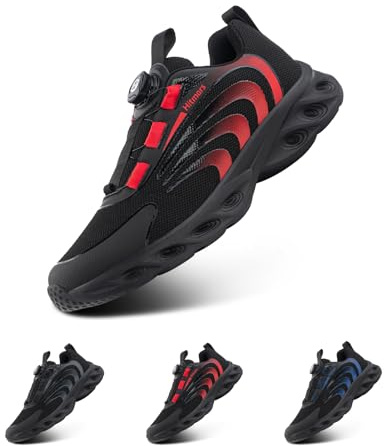 Hitmars Turnschuhe Herren Laufschuhe Luftpolster Sneaker Air Sportschuhe Joggingschuhe Straßenlaufschuhe rutschfest Joggingschuhe Walkingschuhe Fitness Running Outdoor Rot EU 42