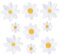9PCS Iron on Flowers Patches, 3 Sizes Iron on Floral Patches, White Daisy Flower Applique Patch for Clothes Pants Hats, Floral Sewing Patch for Girls Women