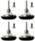 Just Accessories Pack of 6 Chrome Feet Bed Legs Glides Castor & Insert for Divan Base Settee Sofa Chairs Wheels, Mushroom Shaped Legs for Beds, Furniture Legs