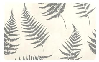 Graue Farne, cremefarben, für den Eingangsbereich, Haustür, Teppich, 81,3 x 50,8 cm, rutschfester Gummi und waschbar, extra Küchenteppich für Eingangsbereich, Innen- und Außenbereich, Urlaubseingang