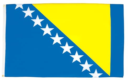 AZ FLAG 2er-Set Flaggen Bosnien und Herzegowina 90x60 cm 2 Ösen