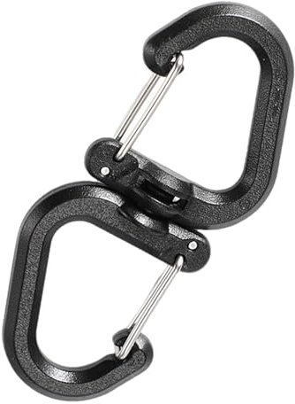 Mousqueton rotatif multifonction en forme de S avec mousqueton à ressort, porte-clés