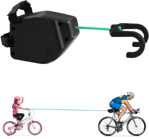 Foydream Cuerda de Remolque para Bicicleta Infantil, 2,5 M Retráctil Sistema Remolque Bici Capacidad de Carga de 500 Libras para MTB Niños, Bicicleta de Montaña