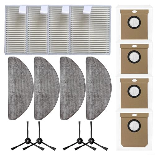 Emiif Ricambi per aspirapolvere Hoover HG4 per Hydro Pro Robot Aspirapolvere Kit di Accessori con 4 Filtri 4 Panni Mop 4 Sacchetti di Polvere 4 Spazzole Laterali