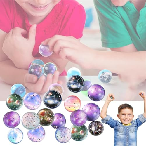 BAOSROY Flummies für Kinder,30 Stück Hüpfbälle für Kinder,Flummi Planeten Spielzeug,Flummis Kindergeburtstag,Geschenk Kindergeburstag Mitgebsel Set,Kindergeburtstag Partei Werfen Spielzeug
