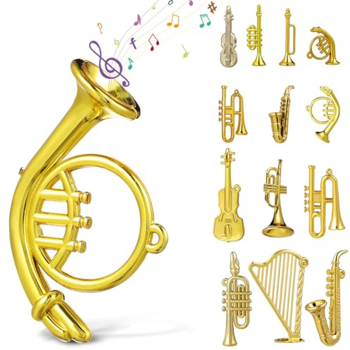 Garneck 14 Stück Miniatur Instrumente Set für Weihnachtsbaumdekoration Teiliges DIY Zubehör für Festliche Anlässe für Weihnachtsfeiern und Kreative Bastelprojekte