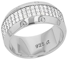 JOOP! Ring 925 Sterling Silber Damen Ringe, mit Zirkonia synth., Weiß, Kommt in Schmuck Geschenk Box
